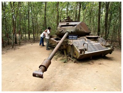A broken down American tank