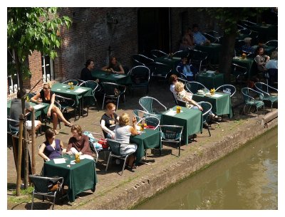 Restaurant by the canal wharves
