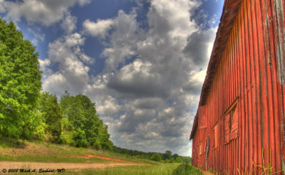 Old Red Barn In Perspective (HDR)