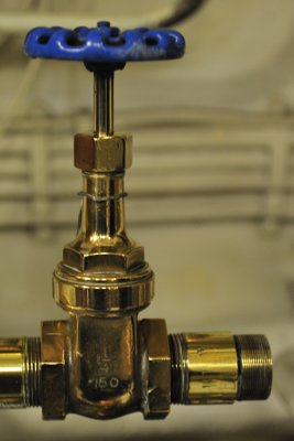 Polished brass in the engine room
