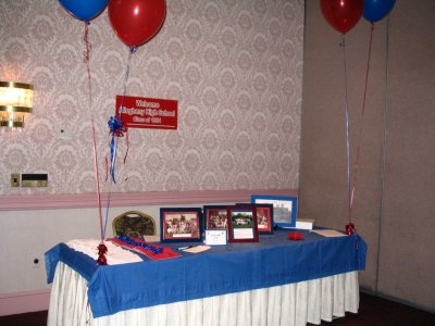 Reunion memorabilia table