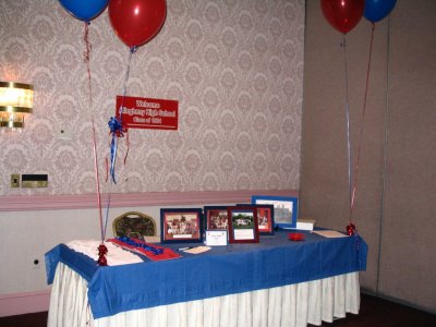 Reunion memorabilia table 