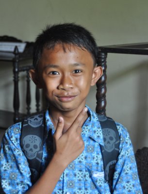 Cheeky Indonesian school kid