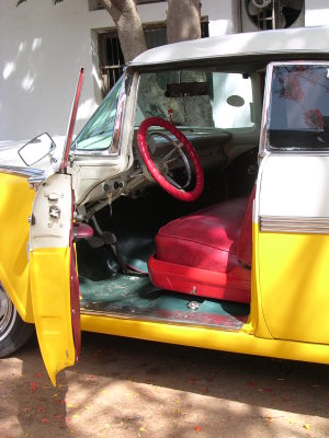 Inside Old Cuban Cars