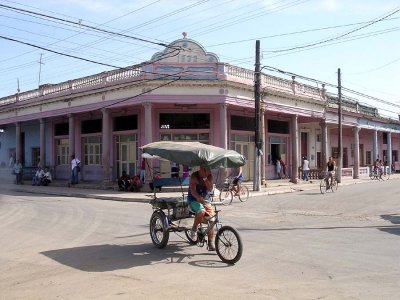 Bici- Taxi on Main Street,  Jaguey Grande
