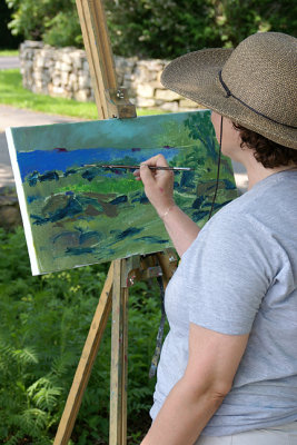 Artist 3, painting in the shade