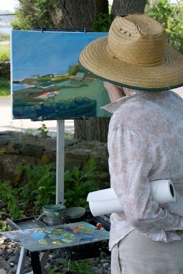 Artist 4, painting in the shade
