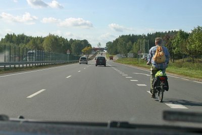 Cyclist on the motorway, cool...