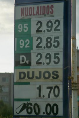 at Lithuania, unlead 95 = 0,85Euros, cheap?