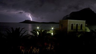 Lightning Strike over Telendos