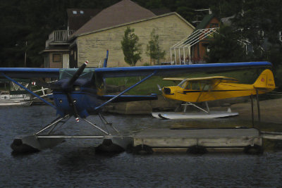 sea planes parked for the evening