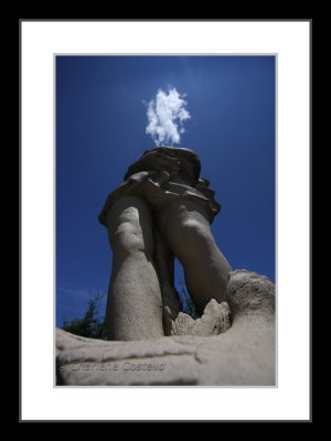 strange statue view with cloud