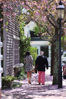 Natucket couple on a walk