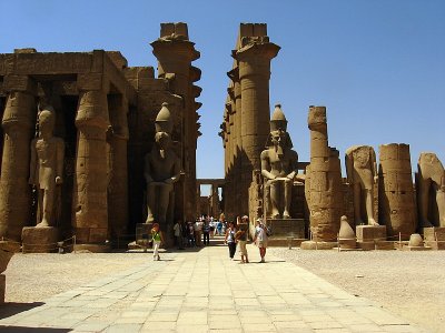 Luxor Temple, statues of Ramses and the Colonnade of Amenhotep III