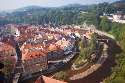 View of Krumlov from zamecka vez tower