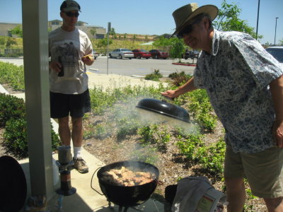 Steve showing us his chicken