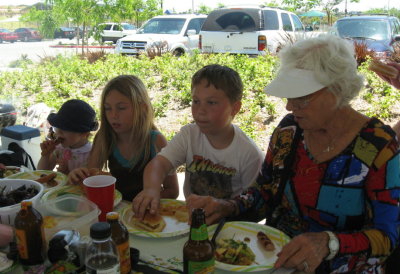Feasting on burgers & dogs
