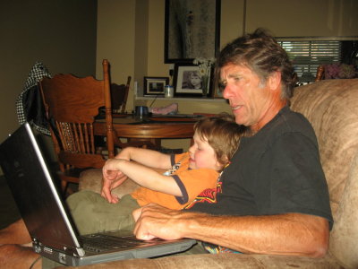 Dylan and Mark relaxing together
