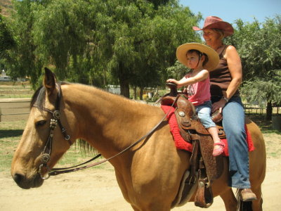 Corrina and Nanette going for a ride