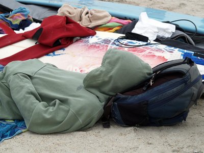 a surfing competitor  by Katherine