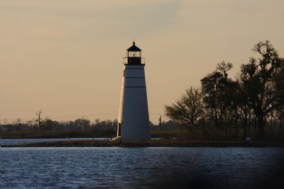 Madisonville Lighthouse on Lake Maurepas at Tchefuncte River