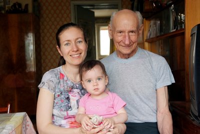 with Katya's maternal grandpa Sasha (St. Pete)