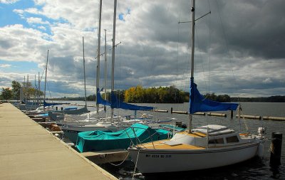 Sailboats On A Windy Autumn Day