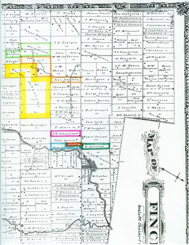 Map - Stormont County, Finch Twp., Crysler Area Johnston/e Farms