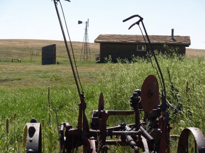 framed sod house--halfwright