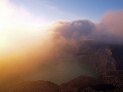 Sunrise at the Keli Mutu volcano by Geophoto