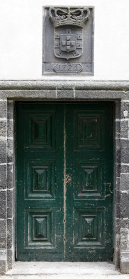 A green door