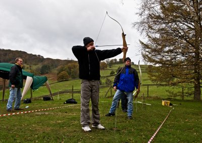 Brian gives an archery demo