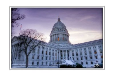 Winter Capitol (from E Washington Ave)(HDR)