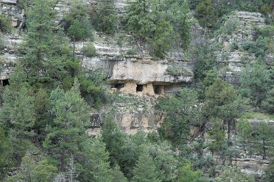 Across the canyon.