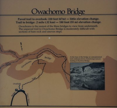 Owachomo Bridge Trail Sign