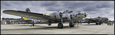 B17s Liberty Belle and Pink Lady  at Duxford