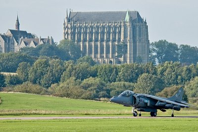 Harrier in front of Lancing College