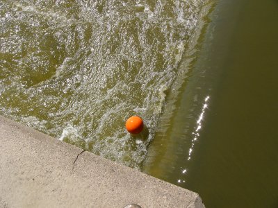 Orange ball demonstrates the dangerous conditions