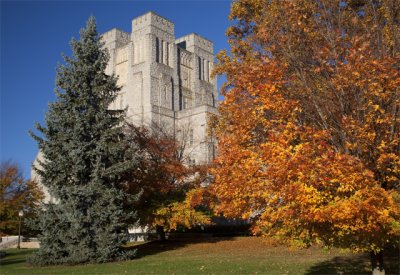 Burruss Hall And Fall Colors