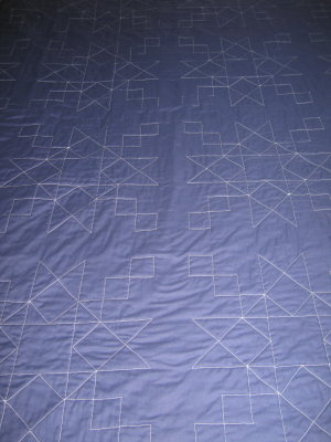 The quilting pattern, from the back.