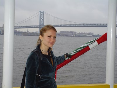 Pretty Lady with the Ben Franklin Bridge