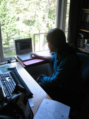 mary at her computer