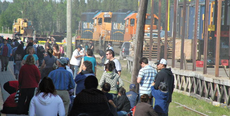 Waiting for Polar Bear Express to depart Moosonee 2008 June 27