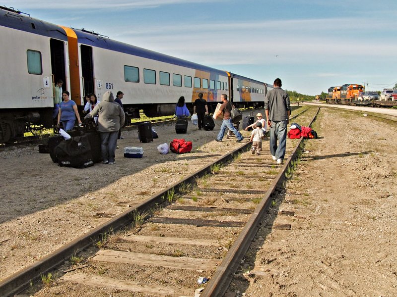 Waiting for Polar Bear Express to depart Moosonee 2008 June 27