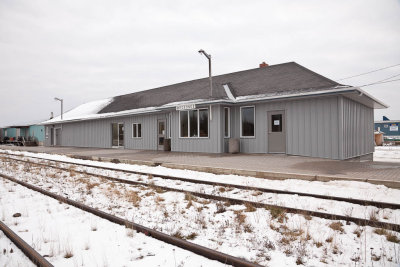 Newly sided Moosonee station 2009 November 7th