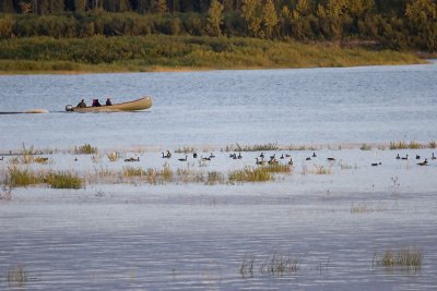 Canoe between sandbar and Charles Island 2006 Sept 24