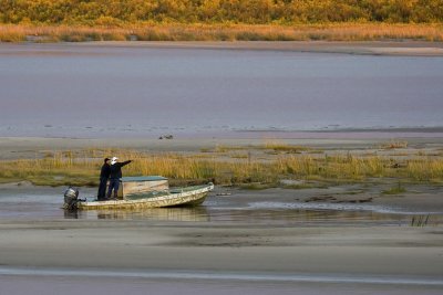 Checking out the sandbar just before dusk