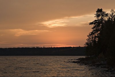 Cloudy sunset on Raven Lake