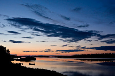 Looking down river before dawn