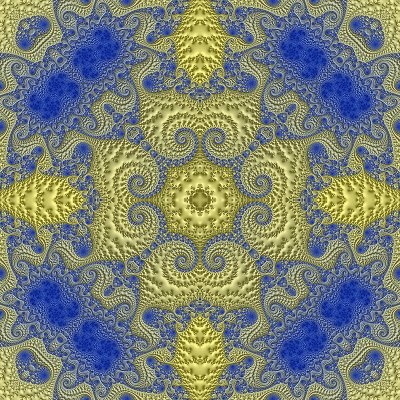 Yellow & blue spiral kaleidoscope